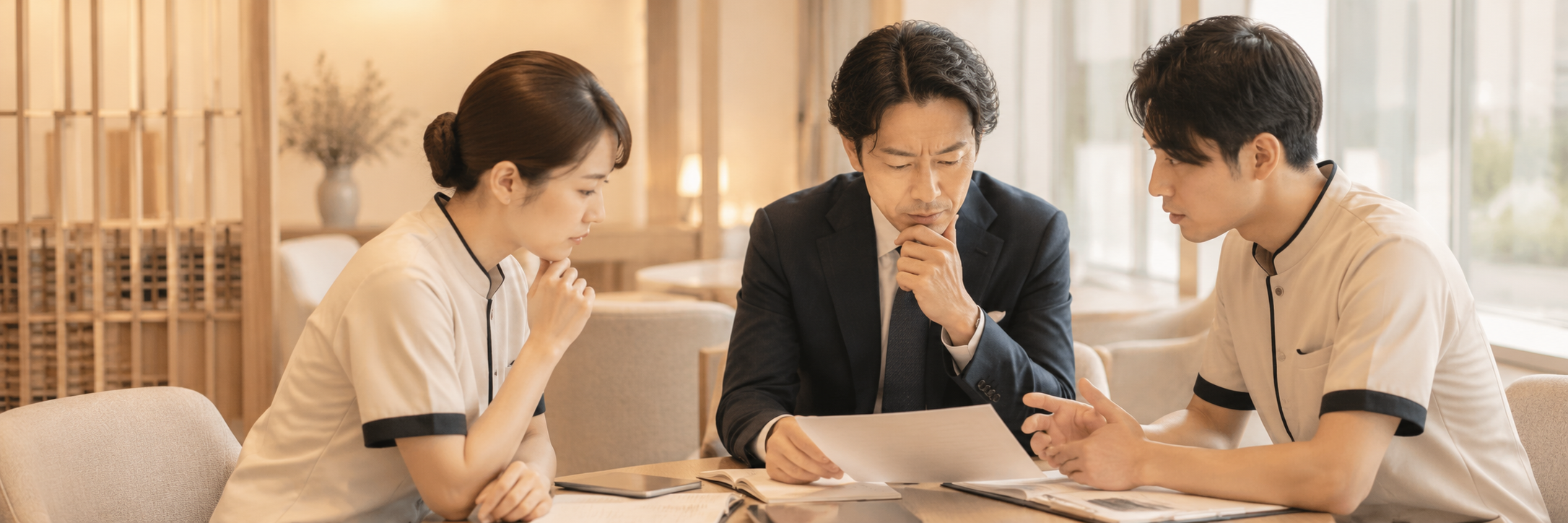 現場の課題に向き合う経営者のイメージ