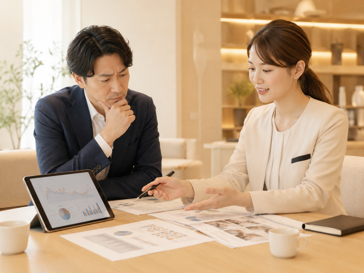 接客スタッフの上品なポートレート